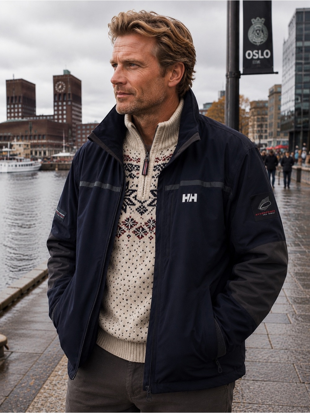 Helly Hansen Men's Navy and Gray Softshell Jacket